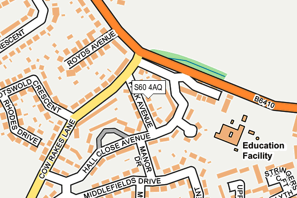 S60 4AQ map - OS OpenMap – Local (Ordnance Survey)