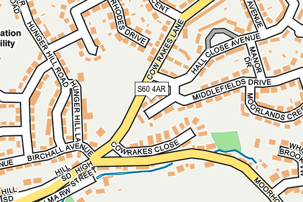 S60 4AR map - OS OpenMap – Local (Ordnance Survey)
