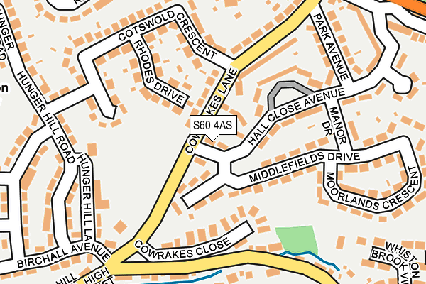 S60 4AS map - OS OpenMap – Local (Ordnance Survey)