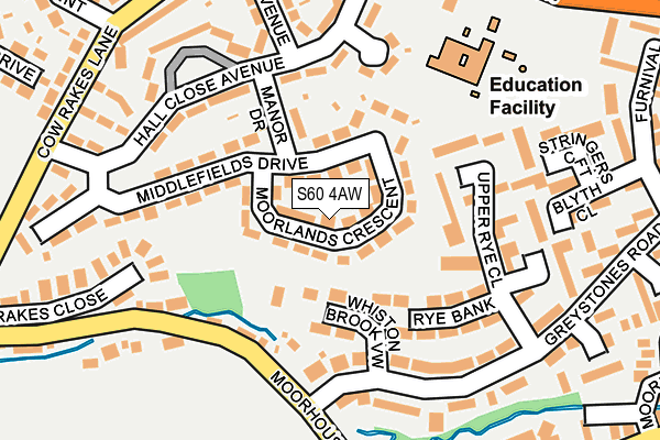 S60 4AW map - OS OpenMap – Local (Ordnance Survey)