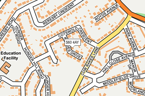 S60 4AY map - OS OpenMap – Local (Ordnance Survey)