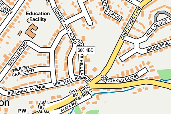 S60 4BD map - OS OpenMap – Local (Ordnance Survey)
