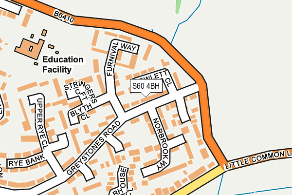 S60 4BH map - OS OpenMap – Local (Ordnance Survey)