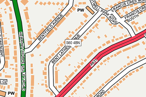 S60 4BN map - OS OpenMap – Local (Ordnance Survey)