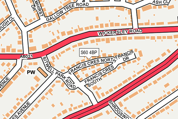 S60 4BP map - OS OpenMap – Local (Ordnance Survey)