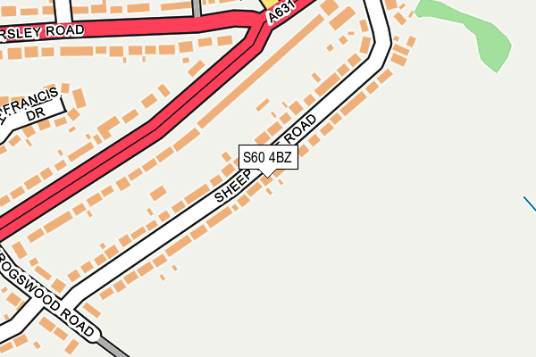 S60 4BZ map - OS OpenMap – Local (Ordnance Survey)