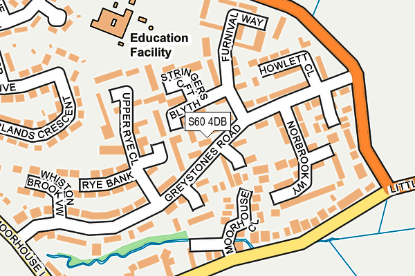 S60 4DB map - OS OpenMap – Local (Ordnance Survey)