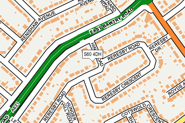 S60 4DH map - OS OpenMap – Local (Ordnance Survey)