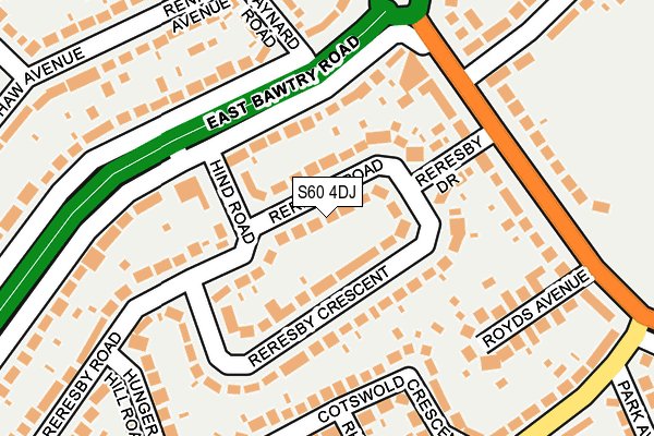 S60 4DJ map - OS OpenMap – Local (Ordnance Survey)
