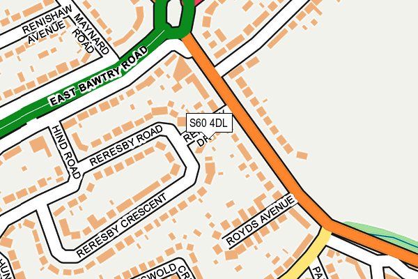 S60 4DL map - OS OpenMap – Local (Ordnance Survey)