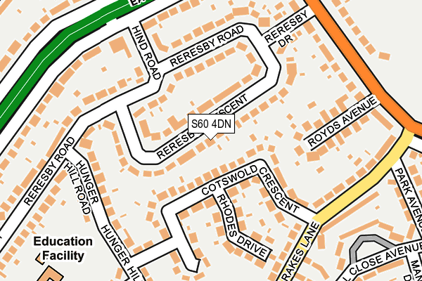 S60 4DN map - OS OpenMap – Local (Ordnance Survey)