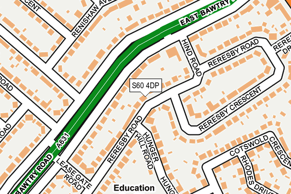 S60 4DP map - OS OpenMap – Local (Ordnance Survey)