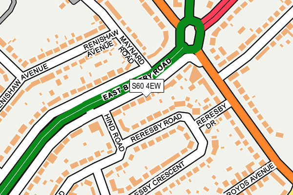 S60 4EW map - OS OpenMap – Local (Ordnance Survey)