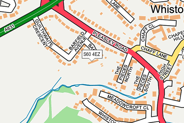 S60 4EZ map - OS OpenMap – Local (Ordnance Survey)