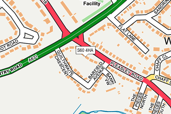 S60 4HA map - OS OpenMap – Local (Ordnance Survey)