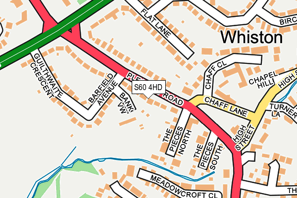 S60 4HD map - OS OpenMap – Local (Ordnance Survey)