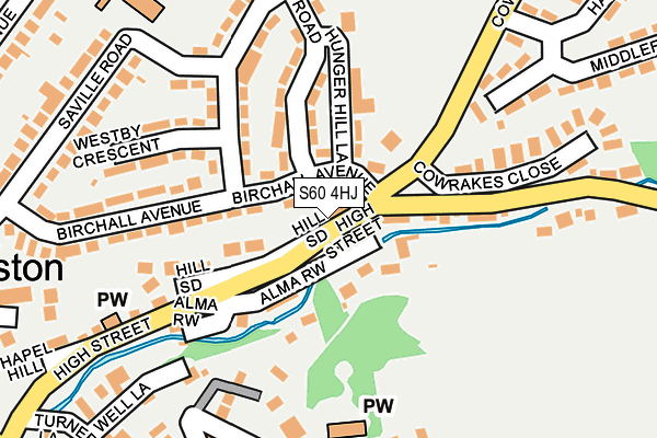 S60 4HJ map - OS OpenMap – Local (Ordnance Survey)