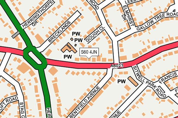 S60 4JN map - OS OpenMap – Local (Ordnance Survey)