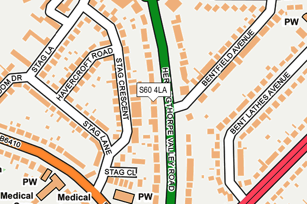 S60 4LA map - OS OpenMap – Local (Ordnance Survey)