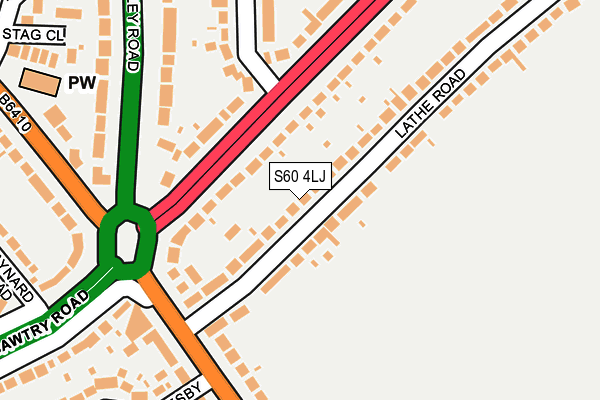 S60 4LJ map - OS OpenMap – Local (Ordnance Survey)