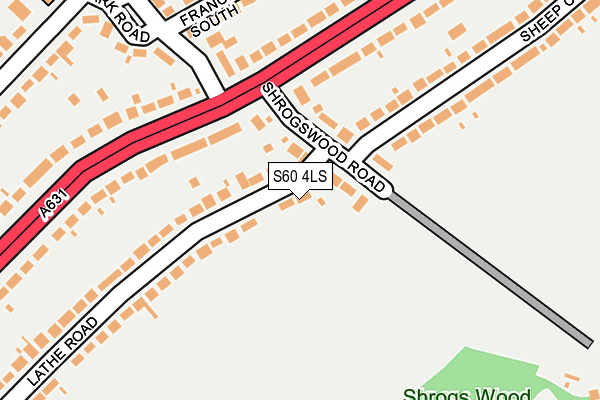 S60 4LS map - OS OpenMap – Local (Ordnance Survey)