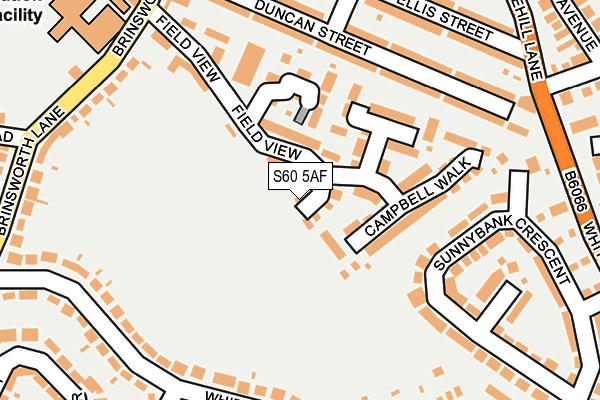 S60 5AF map - OS OpenMap – Local (Ordnance Survey)