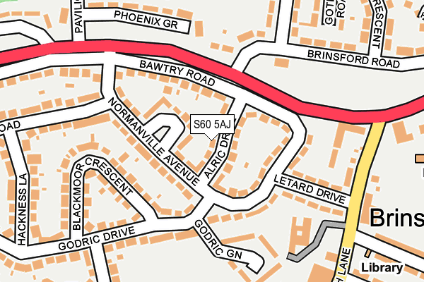 S60 5AJ map - OS OpenMap – Local (Ordnance Survey)