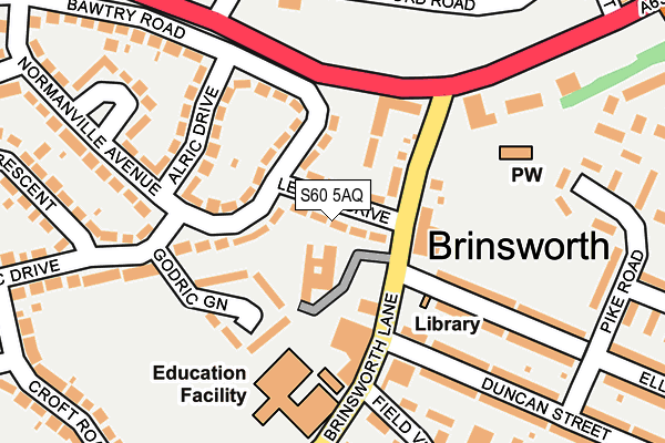 S60 5AQ map - OS OpenMap – Local (Ordnance Survey)