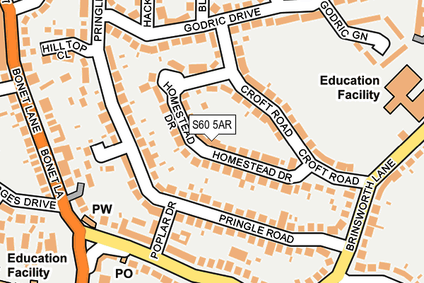 S60 5AR map - OS OpenMap – Local (Ordnance Survey)