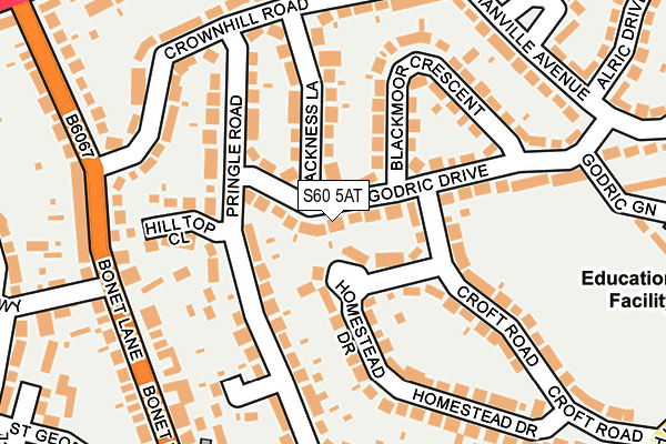 S60 5AT map - OS OpenMap – Local (Ordnance Survey)