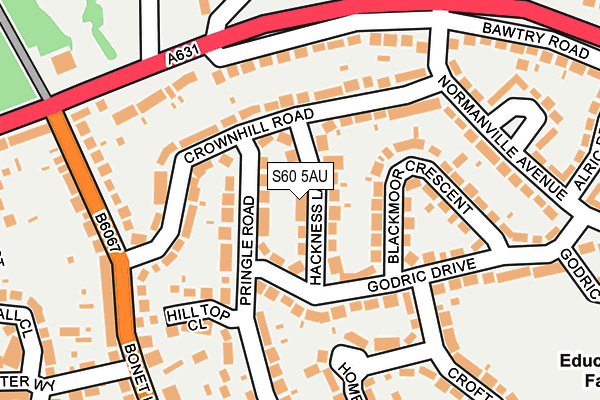 S60 5AU map - OS OpenMap – Local (Ordnance Survey)