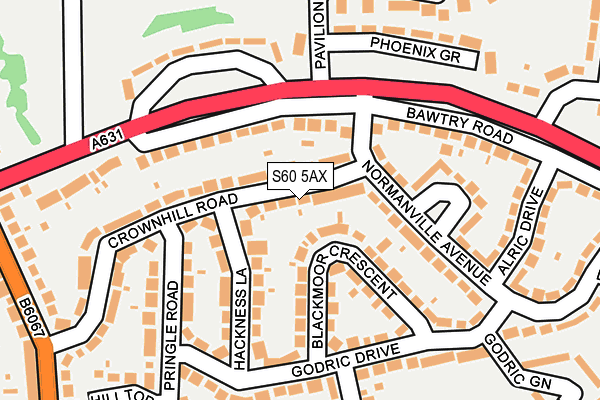 S60 5AX map - OS OpenMap – Local (Ordnance Survey)