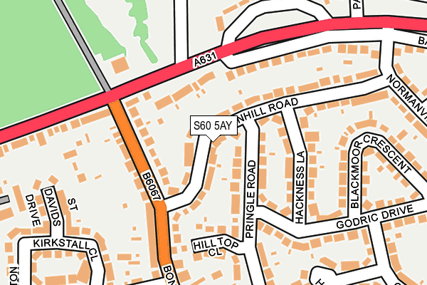 S60 5AY map - OS OpenMap – Local (Ordnance Survey)