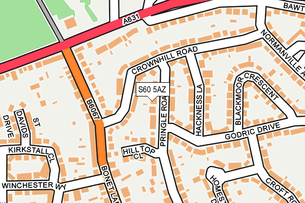 S60 5AZ map - OS OpenMap – Local (Ordnance Survey)