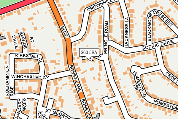 S60 5BA map - OS OpenMap – Local (Ordnance Survey)