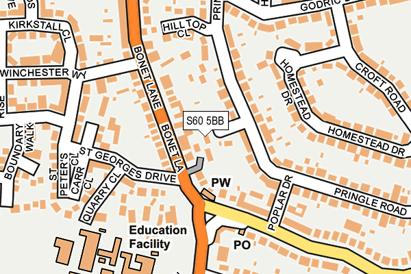 S60 5BB map - OS OpenMap – Local (Ordnance Survey)