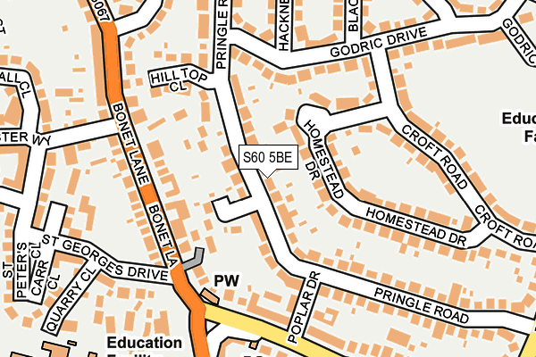 S60 5BE map - OS OpenMap – Local (Ordnance Survey)