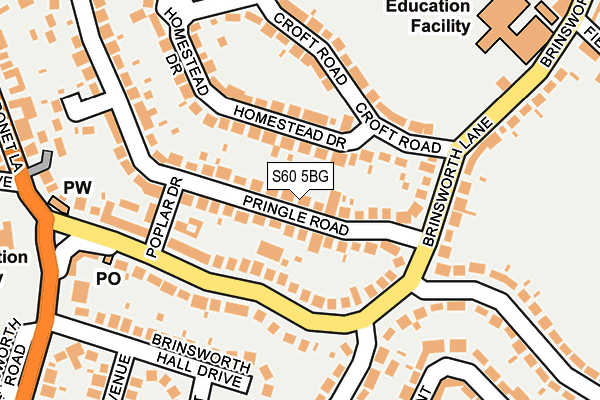 S60 5BG map - OS OpenMap – Local (Ordnance Survey)