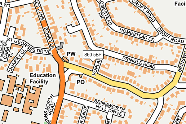 S60 5BP map - OS OpenMap – Local (Ordnance Survey)