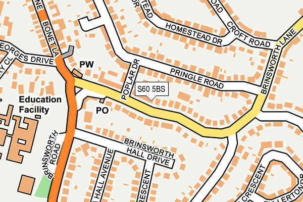 S60 5BS map - OS OpenMap – Local (Ordnance Survey)