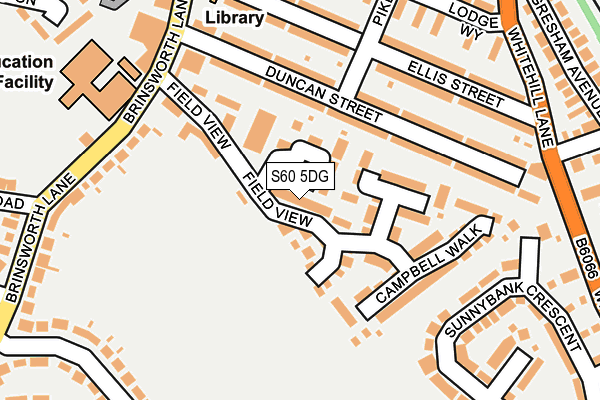 S60 5DG map - OS OpenMap – Local (Ordnance Survey)