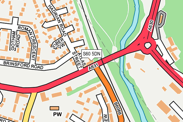 S60 5DN map - OS OpenMap – Local (Ordnance Survey)