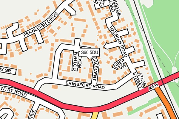 S60 5DU map - OS OpenMap – Local (Ordnance Survey)