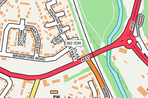 S60 5DW map - OS OpenMap – Local (Ordnance Survey)