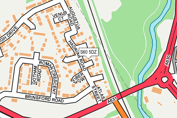 S60 5DZ map - OS OpenMap – Local (Ordnance Survey)