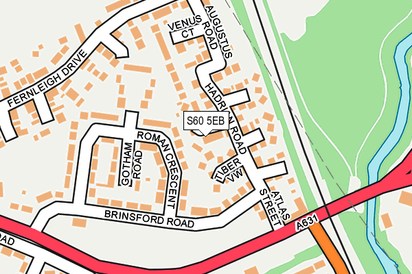 S60 5EB map - OS OpenMap – Local (Ordnance Survey)