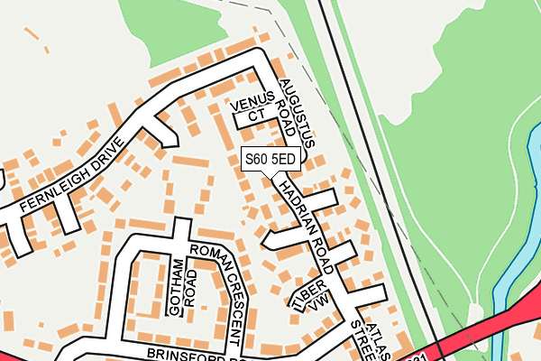 S60 5ED map - OS OpenMap – Local (Ordnance Survey)