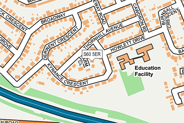 S60 5ER map - OS OpenMap – Local (Ordnance Survey)