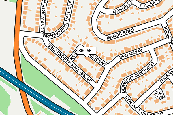 S60 5ET map - OS OpenMap – Local (Ordnance Survey)