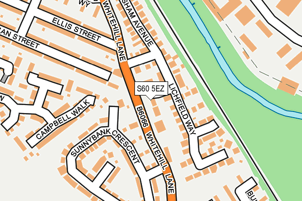 S60 5EZ map - OS OpenMap – Local (Ordnance Survey)
